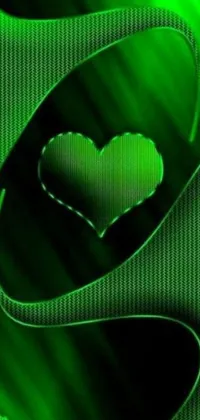 This lively and colorful phone live wallpaper features a stunning green background with a lovely assortment of hearts in different sizes and hues