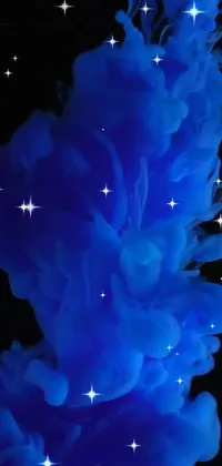 Experience the magic of this phone live wallpaper featuring a mesmerizing close-up of a deep blue liquid on a black background, inspired by iconic French art