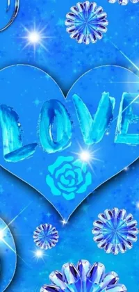 Transform your phone screen with a stunning blue heart live wallpaper designed by a talented artist