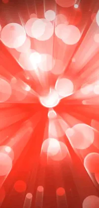This phone live wallpaper features hearts on a vibrant red background, with digital art by Lisa Nankivil