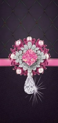 Adorn your phone's screen with a breathtaking digital creation of a bouquet of pink flowers on a black background