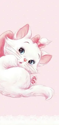 Petal Pink Cat Live Wallpaper