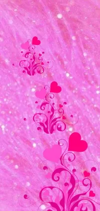 Add some flair to your phone with this cute and romantic pink live wallpaper