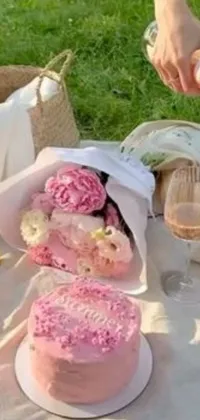 This stunning live wallpaper for mobile devices features a beautifully set table with a variety of delicious cakes, showcasing summer vibes and romantic undertones