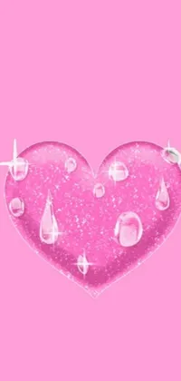 This live wallpaper for your phone features a lively and colorful close-up of a heart against a soothing pink background