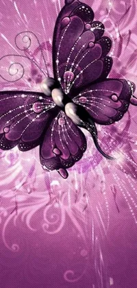 This is a stunning phone live wallpaper that showcases a close-up image of a purple butterfly on a matching background