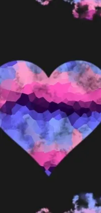 The Pink and Blue Heart Live Wallpaper features a stunning digital art design inspired by modern aesthetics