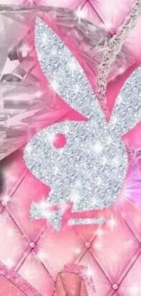 This phone live wallpaper features a beautiful bunny necklace designed with diamonds