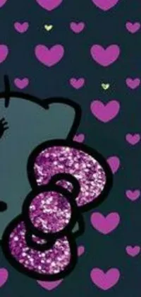 This live wallpaper is an adorable and affectionate design featuring a close up of a cute cat with floating hearts in the background