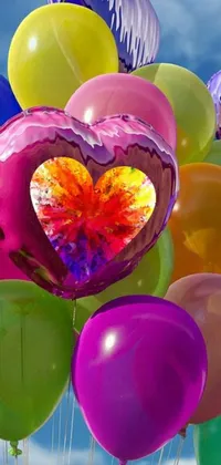 Add a splash of color and joy to your phone screen with this heart-shaped balloon live wallpaper