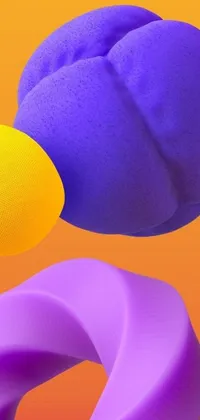 This phone live wallpaper displays a stunning digital art piece with a group of colorful and abstract objects floating in the air