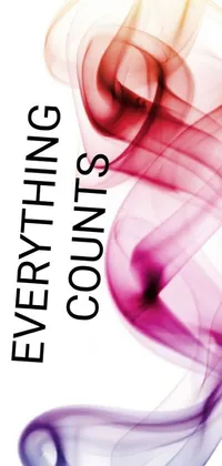 This phone live wallpaper boasts a colorful smoke pattern against a backdrop of "Everything Counts" book cover