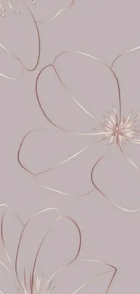 This live wallpaper showcases a beautiful art nouveau design of flowers arranged on a wall