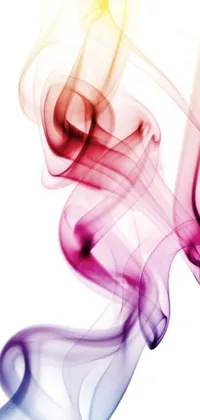 This phone live wallpaper features a captivating close-up of swirling smoke against a pristine white background
