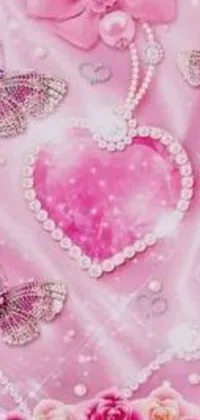 This pink heart and butterfly live wallpaper is the perfect way to add a touch of charm to your phone