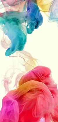 Adorn your smartphone with a stunning live wallpaper capturing vibrant colored ink swirling in water