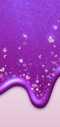 Introducing a live phone wallpaper featuring a close-up view of a purple liquid surface