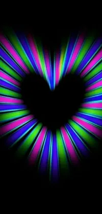 Get mesmerized by this heart-shaped neon light live wallpaper