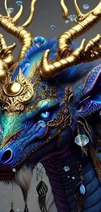 Experience the fiery power of a magnificent dragon with this stunning digital art live wallpaper! With intricate scales, powerful wings, and majestic horns, this close-up of a fantasy dragon exemplifies the very essence of ornate cosplay