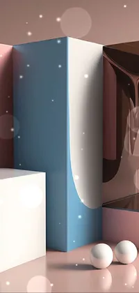 This live phone wallpaper showcases a mesmerizing 3D render of two boxes placed beside each other