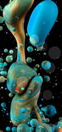 This enchanting phone live wallpaper features a stunning scene of a hand pouring out a mesmerizing mixture of blue and orange liquid