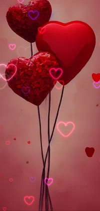 Looking for a beautiful live wallpaper to add some romance to your smartphone? Check out this stunning digital artwork featuring two red hearts stacked on top of each other! With intricate detailing and bright, eye-catching colors, this vertical wallpaper is sure to catch the attention of anyone who sees it