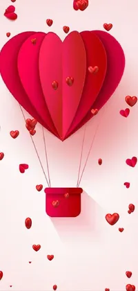 Looking for a unique and romantic live wallpaper for your phone? Look no further than the "Heart Balloon" wallpaper, which features a beautifully-designed hot air balloon in the shape of a heart, complete with intricate papercraft details