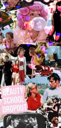 Get the ultimate pop art vibe on your phone with this live wallpaper by Bernie D'Andrea! Featuring a collage of photos that showcases the high school girl squad, Hollywood scene, fashion must-haves like lipstick, dresses, high heels among other subjects