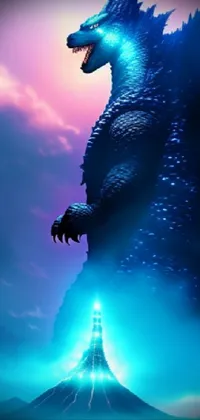 Are you a Godzilla fan? The Godzilla Live Wallpaper is the perfect addition to your phone display! With stunning digital art, the image features the infamous monster standing in front of a towering mountain in a vertical movie frame, illuminated by a dramatic blue light