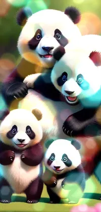 panda family  Live Wallpaper