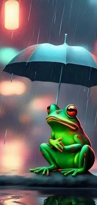 Photograph Umbrella Frog Live Wallpaper