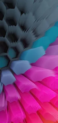 This phone live wallpaper showcases a stunning and vibrant pink and blue flower