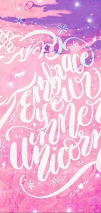 Pink Art Handwriting Live Wallpaper