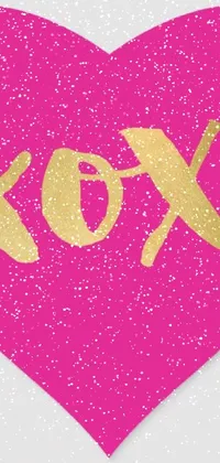 Looking for a lively and modern wallpaper for your phone? Look no further than this heart-shaped sticker live wallpaper! Featuring a hot pink and gold color scheme with the popular phrase "xoxo" printed across it, this digital art design is gorgeously crafted with vibrant colors, measuring at 640 pixels