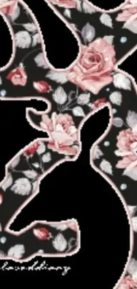 This phone live wallpaper features a digital rendering of scissors laid on top of a table surrounded by vibrant roses in the background, implementing on-trend art nouveau and cottagecore themes