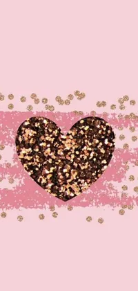 Looking for a luxurious and romantic live wallpaper for your phone? Look no further than this beautiful glitter heart design by Arabella Rankin! Featuring a stunning combination of chocolate brown and champagne gold colors, this wallpaper exudes an elegant and glamorous vibe