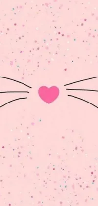 This phone live wallpaper showcases a stunning close-up of a lovable cat on a delightful pink backdrop