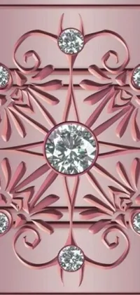 Decorate your phone screen with this stunning digital live wallpaper, featuring a mesmerizing diamond snowflake design on a delicate and soothing pink background