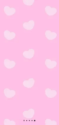 Enhance your smartphone screen with this delightful live wallpaper of white hearts on a charming pink background