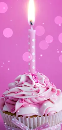 Pink Candle Food Live Wallpaper