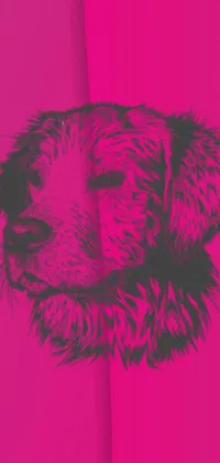 Brighten up your Android phone with this eye-catching live wallpaper! Available in stunning XXL resolution, it showcases an intricately designed pop art-style line drawing of a fluffy dog against a dazzling magenta shirt on an eye-popping pink background