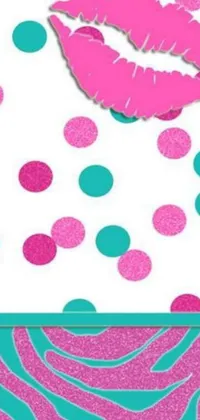 This live wallpaper for phones is a vibrant pop-art rendering in pink, white, and turquoise