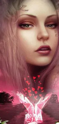 Pink Eyebrow Lip Live Wallpaper