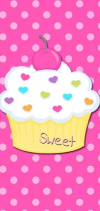 Get your sweet fix with this cute and whimsical cupcake live wallpaper for your phone