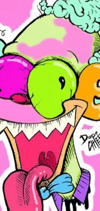 Pink Food Cartoon Live Wallpaper