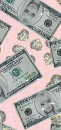 Pink Green Banknote Live Wallpaper