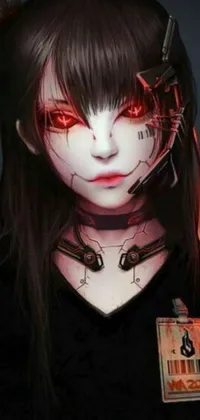 Looking for a dark and edgy wallpaper for your phone? Check out this cyberpunk-inspired live wallpaper featuring a red-eyed anime girl in a futuristic cityscape