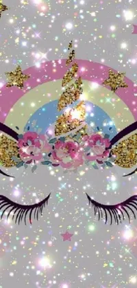 Unleash your dreamy side with this enchanting live wallpaper of a glittering unicorn's face