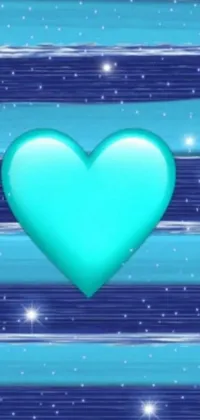 This Phone Live Wallpaper features a stunning blue heart in digital art by Shirley Teed