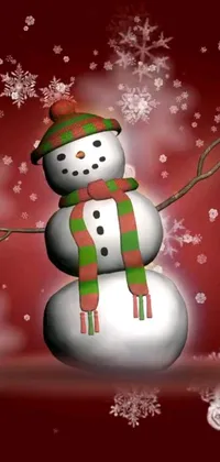 Add a festive touch to your phone with this adorable snowman live wallpaper